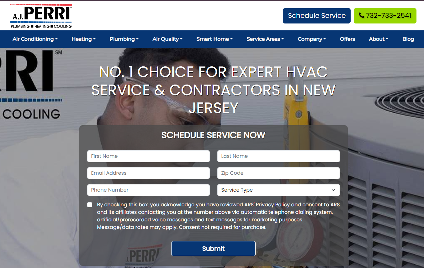 A.J. Perri - Regional HVAC and plumbing company serving Middletown Township NJ