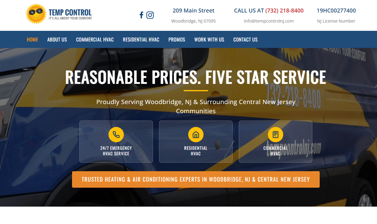 Temp Control Heating and Air Conditioning - Wide coverage AC repair serving Middletown Township NJ